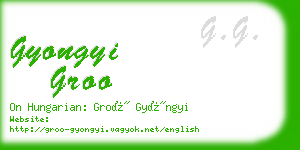 gyongyi groo business card